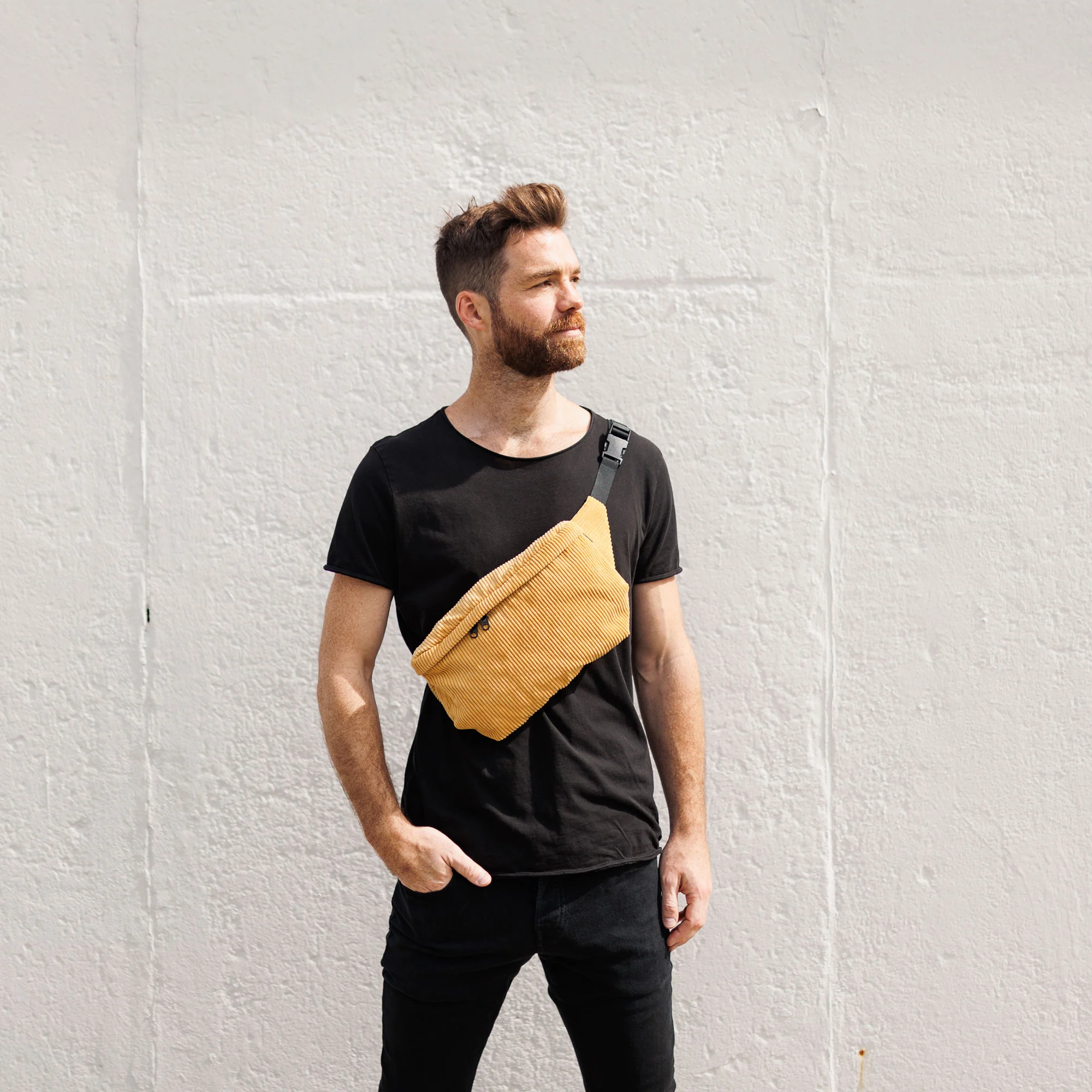 Bauchtasche Groß Eckig Cord - Image 52