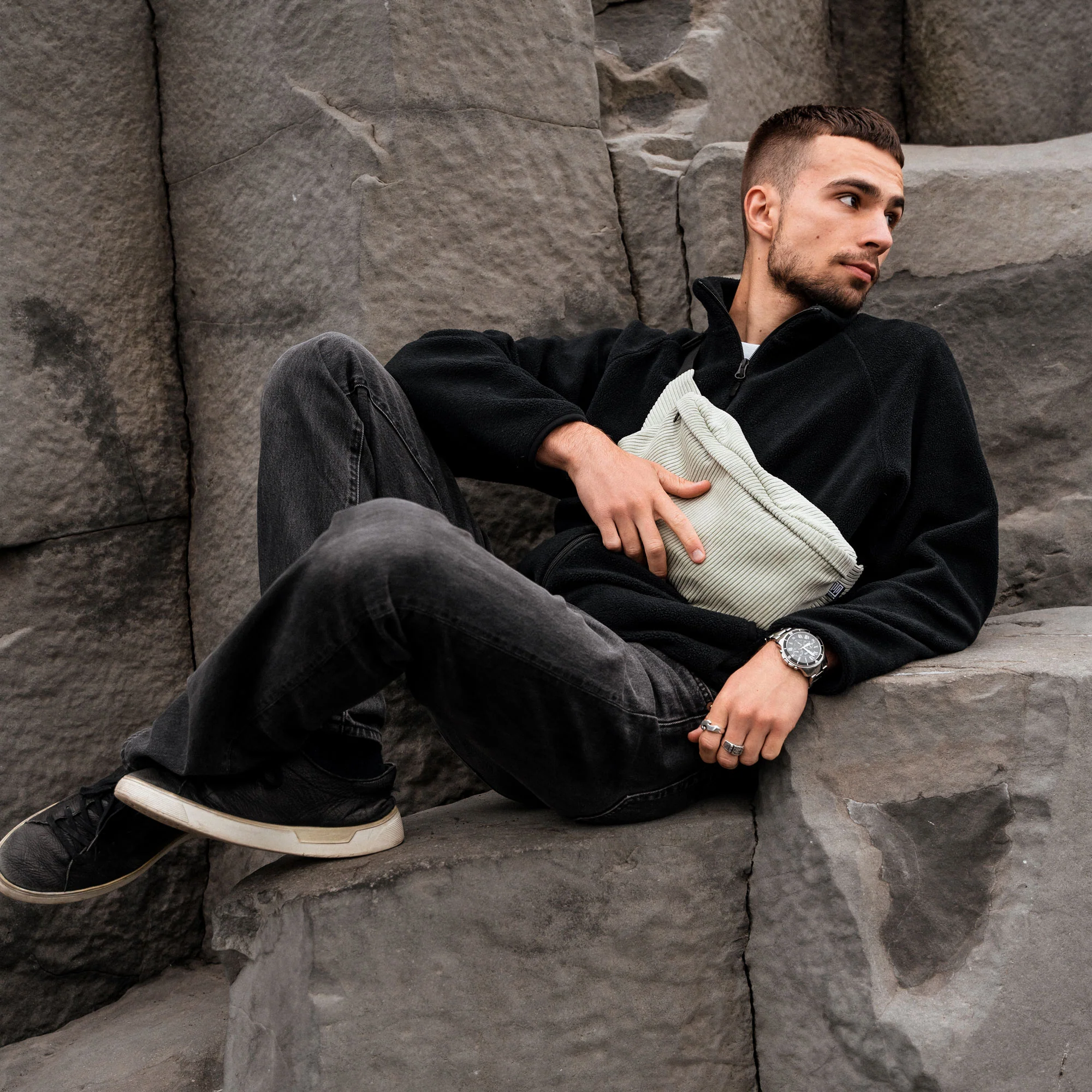 Bauchtasche Groß Eckig Cord - Image 63