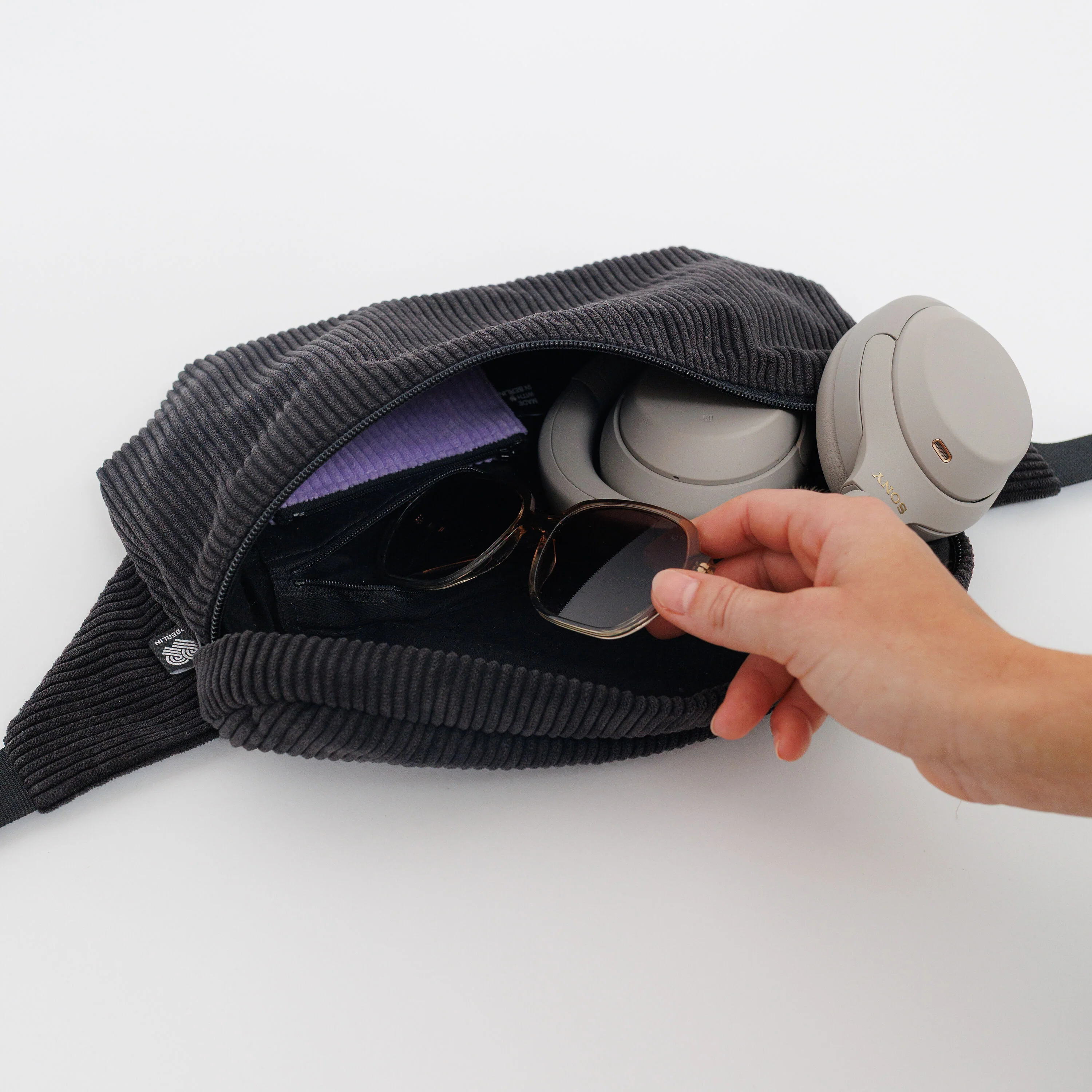 Bauchtasche Groß Eckig Cord - Image 8