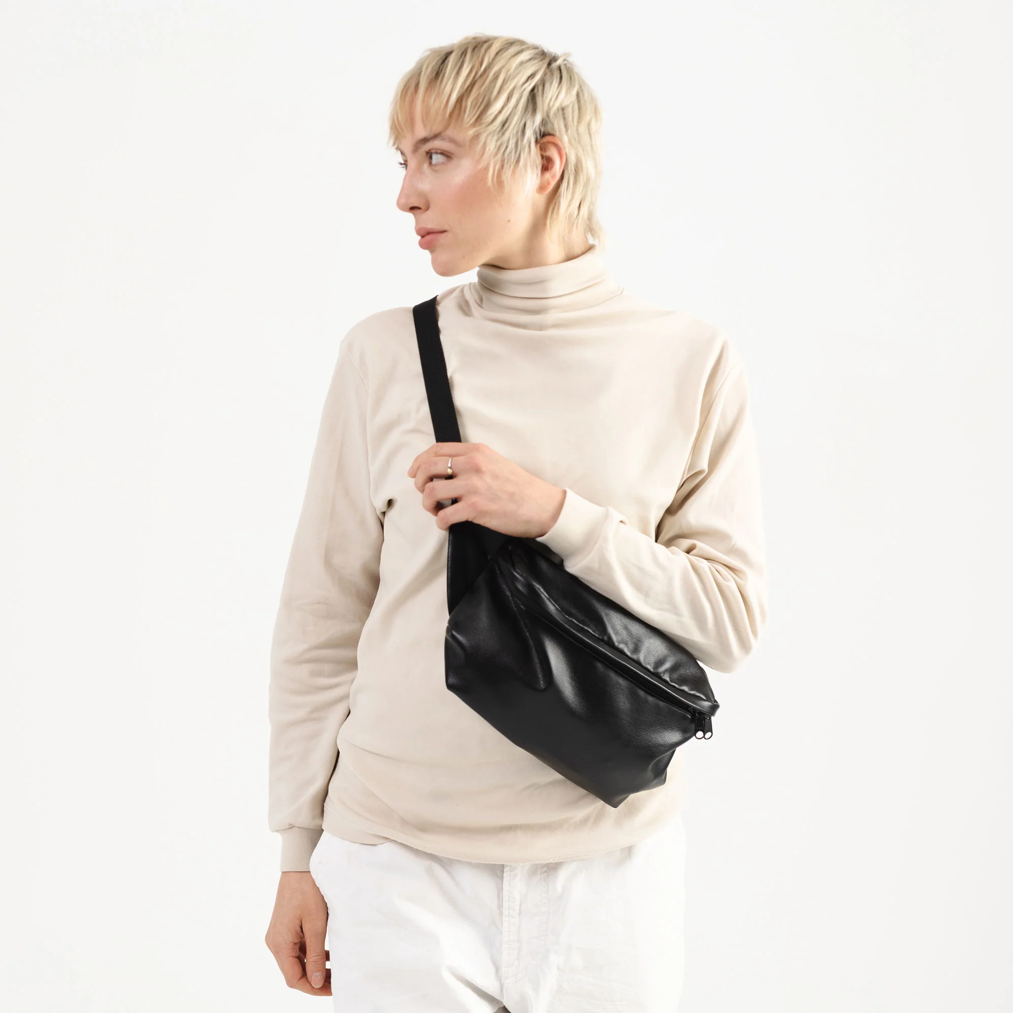 Bauchtasche Groß Eckig Kunstleder - Image 4