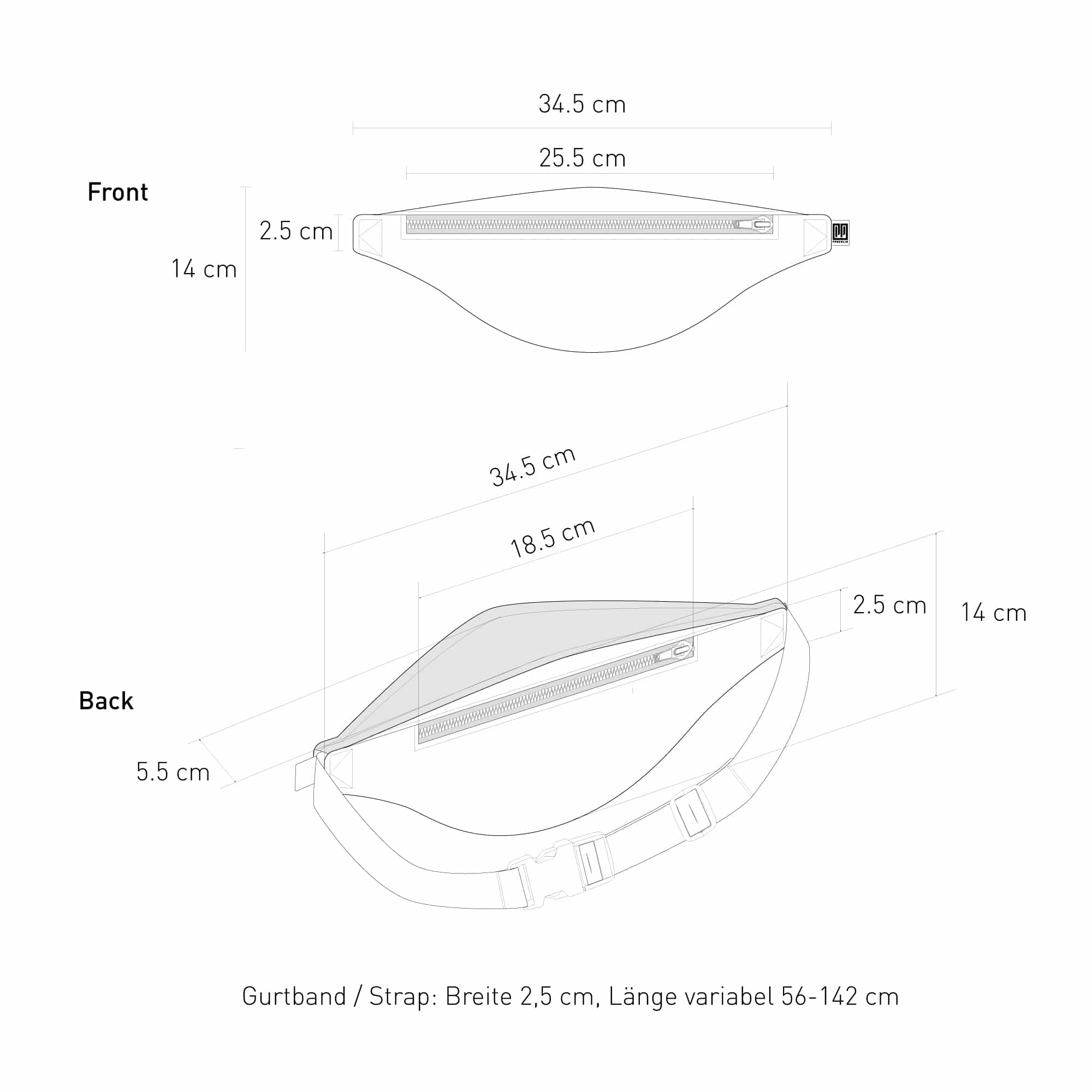 Bauchtasche Schmal Samt - Image 12
